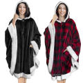 Custom sherpa wearable Sweatshirt Hooded Blanket with pocket